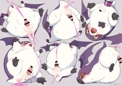 1boy after_anal animal_sexualization balls bar_censor bat_wings censored commentary_request commission cum digimon ejaculation enema furry male manmosu_marimo multiple_views open_mouth paid_reward_available penis purple_fur skeb_commission testicles tsukaimon wings yellow_eyes