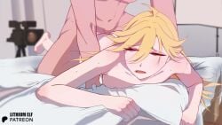 1boy 1girls 2d_animation anal anal_sex anal_sex animated back_view closed_eyes cum cum_in_ass cum_inside eyes_open eyeshadow faceless_male green_eyes inteintense_sex intense_orgasm light-skinned_female light_hair lithium_elf longer_than_30_seconds male_on_top on_bed open_mouth panty_&_stocking_with_garterbelt panty_anarchy plap_(sound) sound sweat sweatdrop sweating sweaty tagme uncensored video voice_acted yellow_hair