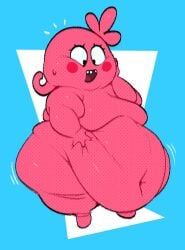 1girls anthro artist_request belly big_thighs blue_sky_background buttons cheeks chubby chubby_anthro chubby_cheeks chubby_female color deviantart exposed_fat_belly fat fat_arms fat_belly fat_cheeks fat_female fat_fetish fat_thighs female female_only huge_belly huge_thighs monster_girl moxy_(uglydolls) no_humans no_sex obese obese_female pink_body pink_skin small_feet solo solo_female solo_focus surprised uglydolls uglydolls_(movie)