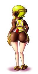agent_3_(splatoon) ass big_ass blush fat_ass hotaruman97 inkling inkling_girl looking_at_viewer looking_back shorts splatoon tentacle tentacle_hair thick_thighs wide_hips
