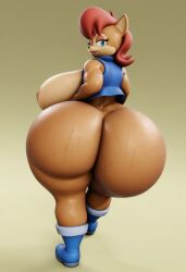 1girls 3d 3d_model ai ai_assisted big_ass big_breasts big_butt blue_boots blue_jacket breasts breasts_out brown_body brown_fur bubble_ass bubble_butt female female_focus female_only red_hair sally_acorn sally_acorn_(vulkyasha) simple_background solo solo_female solo_focus thick_ass thick_legs thick_thighs vulkyasha vulkyasha_(style)