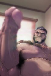 balls bara barret_wallace big_penis body_hair boner erection facial_hair final_fantasy final_fantasy_vii funeral-paws male male_only muscles muscular nude penis solo solo_male square_enix
