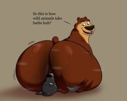 2025 5:4 anal anthro ass bear big_butt black_body black_ears black_eyes black_fur black_nose bodily_fluids boog_(open_season) brown_body brown_ears brown_eyes brown_fur brown_tail canid canine canis colossalstars digital_media_(artwork) domestic_dog duo english_text facesitting fur grey_body grey_fur half-closed_eyes hand_on_butt hi_res huge_butt looking_at_another looking_back looking_pleasured lying male male/male male_rimmed male_rimming male_rimming_male mammal motion_lines multicolored_body multicolored_fur musk musk_clouds narrowed_eyes on_back open_season oral question_mark rear_view rimming rimming_male sex sharp_teeth short_tail sitting_on_another smile sweat tail teeth text thick_thighs three-quarter_view tongue two_tone_body two_tone_fur ursine