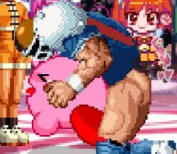 brian_battler crossover crossover_pairing crying crying_with_eyes_open doggy_style gettag kirby kirby_(series) m.u.g.e.n orb