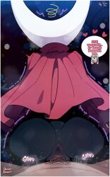 1girls 2_horns big_ass big_butt black_body black_skin bubble_ass bubble_butt bug bug_girl dawapat female hollow_knight hornet_(hollow_knight) large_ass large_butt silksong