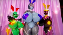 3girls bunnysuit darkseid dc dc_comics duck_dodgers female lady_darkseid lord_dominator prevence queen_tyr'ahnee tagme video wander_over_yonder