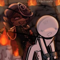 2boys alternative_universe anon anonymous_male artist_name cookie_run cookie_run_kingdom dark_espresso_cookie(darkcacao98) darkcacao98_(artist) espresso_cookie eye_patch gay gay_domination male male_only maledom y/n yaoi
