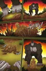 1girls animal bearsafterbunnies completely_covered_in_mud completely_naked completely_nude covered_in_mud dirty dirty_girl female gorilla mud mud_pit muddy naked nude oc original original_character tagme