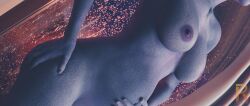 3d alien alien_girl areola areolae asari athletic_female big_breasts blue_skin breasts female female_only liara_t'soni mass_effect nipples pregnant pregnant_belly pregnant_female realium3d