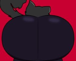 1male ass ass_closeup ass_focus big_ass big_butt bubble_ass bubble_butt cat_boy cat_ears cat_tail catboy close-up grey_hair male male_only red_background tail