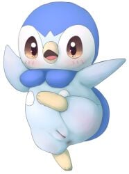 anus blue_body blush bunnag female fur furry furry_only genitals nintendo one_leg_up open_mouth piplup pokémon_(species) pokemon pokemon_(species) pussy raised_leg simple_background solo video_games white_background