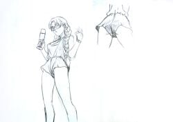 anna_(tekuho) blue braid female original pussy_peek sketch teenager tekuho visible_pussy