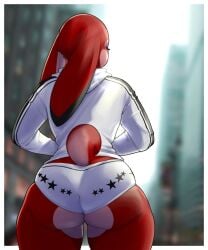 1girls big_ass big_butt bunny curvy daserfomalhaut dat_ass female furry hoodie panties rabbit sole_female tagme thick_ass thick_thighs white_panties