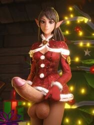 3d alexavlewd christmas futanari huge_penis large_testicles long_hair paladins veiny_penis ying_(paladins)