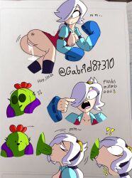 blowjob brawl_stars colette_(brawl_stars) cum cum_in_pussy gabri_art male penis sex spike_(brawl_stars) sucking sucking_penis tagme