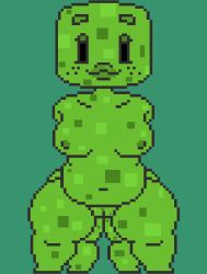 breasts creeper creepette edit green_skin minecraft minecraft_mob pixel_art pussy shortstack sleepyslut source_request year_request