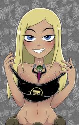 1boy 1girls beast_boy breasts catherine_cover_parody clothing dc dc_comics female long_hair macro micro prokylan seductive_smile size_difference tagme teen_titans terra_(dc)