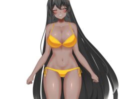 1girls big_breasts blue_eyes breasts dark-skinned_female dark_skin thick_thighs trinity_infinity virtual_youtuber