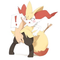 1:1 3_fingers 3_toes ambiguous_gender anthro black_body black_fur blush bodily_fluids braixen duo ear_tuft exclamation_point feet female female/ambiguous finger_fuck fingering fingers fur hi_res human human_on_anthro humanoid_hands interspecies kemono mammal nintendo open_mouth pokémon_(species) pokemon pokemon_(species) pokephilia pussy red_body red_fur simple_background snout standing stick surprise sweat toes tuft vaginal_penetration video_games white_body white_fur yellow_body yellow_fur youjomodoki