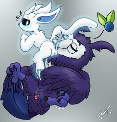 anthro birdofanatic butt_sniffing interspecies ku_(ori) ori ori_(series) owl presenting_ass