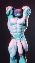 1boy abs aj_racer95 animated anthro arms_behind_head balls big_penis domestic_cat feline flaccid fortnite fortnite:_battle_royale gay looking_at_viewer male male_only mammal meowscles_(fortnite) muscles muscular muscular_male nipples nude pecs penis presenting solo video