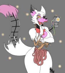 animatronic anthro bone broken canid canine canis dialogue duo female female/female five_nights_at_freddy's five_nights_at_freddy's_2 fox gore guts looking_at_viewer machine mammal mangle_(fnaf) organs photolol.03 robot scottgames solo text thick_thighs video_games wide_hips