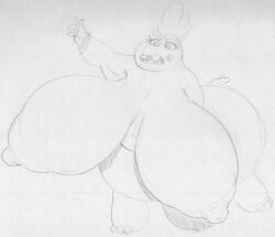 3_toes 5_fingers big_breasts blush bracelet breasts buckteeth centaurworld common_hippopotamus eyelashes feet female fingers hair hippopotamid hippopotamus hippopotamus_taur huge_breasts hyper hyper_breasts jewelry looking_down mammal monochrome open_mouth sbshouseofpancakes sketch small_tail solo taur teeth toes tongue traditional_media_(artwork) waterbaby_(centaurworld)