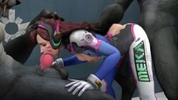 3d asian blizzard_entertainment blowjob brown_eyes brown_hair burgundy_hair canine_penis d.va dark_nipples deepthroat eviltoastedmw exposed_breasts exposed_pussy face_fucking fringe glory_hole highres imminent_anal kneeling korean licking_penis naked nipples oral overwatch petite sex spitroast toilet vaginal_penetration vaginal_sex werewolf