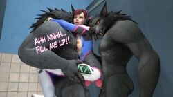 1girls 2monsters 3d ahe_gao anal anal_sex asian balls bathroom bathroom_sex bathroom_stall blizzard_entertainment bodysuit breasts brown_eyes brown_hair canine_penis cum_begging d.va double_penetration eviltoastedmw exposed_breasts exposed_pussy female female_penetrated fringe glory_hole highres human human_penetrated interspecies knot knotted_penis korean long_hair mmf_threesome monster monster_on_female monster_on_human naked nipples open_mouth overwatch petite pleasure_face small_breasts standing standing_sex suspended_double_penetration threesome toilet tongue_out vaginal_penetration vaginal_sex werewolf