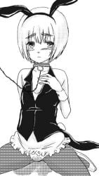 1boy armin_arlert attack_on_titan blush bob_cut bunny_ears bunny_hair_ornament collar crossdressing embarrassed femboy hand_on_chest leash_and_collar legs_apart male_focus male_only monochrome omorashi pantyhose peeing peeing_self piss_soaked puddle screentone shingeki_no_kyojin sitting sitting_on_lap sitting_pee solo solo_male trap urinating urinating_male urination urine urine_pool