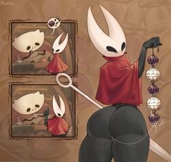 2025 2_horns 3_fingers absurd_res ambiguous_fluids ambiguous_gender ambiguous_penetration anal_beads anthro arthropod ass bar_emanata beads big_butt biped black_body black_butt black_eyes blush blush_lines bodily_fluids bottomless bottomless_anthro bottomless_female cloak clothed clothing comic detailed_background digital_drawing_(artwork) digital_media_(artwork) dryvial duo emanata empty_eyes english_description eye_contact female female_(lore) fingers frey_(hollow_knight:_silksong) hi_res holding_melee_weapon holding_object holding_weapon hollow_knight hollow_knight:_silksong hollow_knight_(franchise) horn hornet's_needle hornet_(hollow_knight) insects looking_at_another looking_at_viewer looking_back looking_back_at_viewer melee_weapon penetration portrait prayer_beads pull_out question_mark raised_finger rear_view red_cloak red_clothing rosary sex_toy signature solo_focus speech_bubble store sweat sweatdrop sweaty_butt team_cherry thick_thighs three-quarter_portrait three-quarter_view three_panels weapon white_body white_horn wide_hips