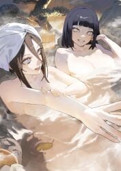 2girls asian asian_female autumn autumn_leaves bathing bathing_together bbw big_breasts blue_hair bob_cut boruto:_naruto_next_generations brown_hair busty completely_naked completely_naked_female completely_nude completely_nude_female detailed_background female female_focus female_only hair_bun hanabi_hyuuga hi_res high_resolution highres hinata_uzumaki hot_spring hyuuga_hanabi hyuuga_hinata japanese_female large_breasts leaf light-skinned_female light_skin lips lipstick looking_at_another makeup mature mature_female mature_woman medium_hair milf mommy mommy_milkers naked naruto naruto_(series) nature nature_background nude nude_female onsen outdoors outside pale-skinned_female pale_skin parted_lips pink_lips pink_lipstick pp3s purple_eyes shonen_jump shoulder_length_hair shounen_jump shueisha sister sisters teeth teeth_showing tied_hair towel towel_on_head tree uzumaki_hinata venus_body very_high_resolution voluptuous voluptuous_female water weekly_shonen_jump weekly_shounen_jump