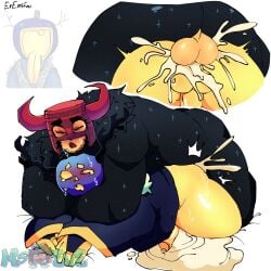 ass balls cum cum_inside cum_splatter doombringer dusekkar_(forsaken) evensfw excessive_cum forsaken_(roblox) gay ms_eve penis prone_bone roblox roblox_admins roblox_game robloxian self_upload tagme watermark