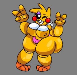 animatronic anthro ass avian bib big_breasts big_butt bird breasts chicken crazyassfox22 curvy_figure double_v female five_nights_at_freddy's five_nights_at_freddy's_2 galliform gallus_(genus) hyper looking_at_viewer machine one_eye_closed peace_sign phasianid robot scottgames sharp_teeth sign solo solo_focus teeth thick_thighs toy_chica_(fnaf) v video_games voluptuous wink winking_at_viewer