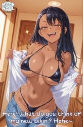 ai_assisted ai_generated bare_arms bare_legs bare_shoulders bare_thighs big_breasts bikini bikini_bottom bikini_top black_hair breasts brown_eyes comic curvy curvy_body curvy_female female female_focus female_only hayase_nagatoro large_breasts long_hair looking_at_viewer micro_bikini moonwool_branch open_mouth please_don't_bully_me,_nagatoro seductive seductive_eyes seductive_look seductive_mouth seductive_pose seductive_smile smile smiling smirk smug smug_face solo solo_female solo_focus talking talking_to_viewer tan thick_ass thick_thighs thighs uncensored undressing
