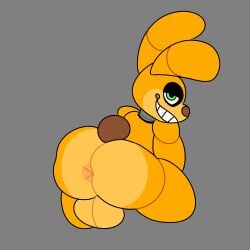 animatronic anthro anus ass balls bedroom_eyes big_butt butt_focus crazyassfox22 five_nights_at_freddy's genitals green_eyes hi_res lagomorph looking_at_viewer looking_back looking_back_at_viewer machine male male_only mammal narrowed_eyes robot scottgames seductive smile smirk solo spring_bonnie spring_bonnie_(fnaf) thick_thighs video_games