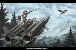 2026 absurd_res anthro argonian biped black_bars broken_horn detailed_background dragon ewgengster facial_horn feather_hair feathers female feral forest green_body green_scales hi_res horn letterbox melee_weapon microsoft missile mythological_creature mythological_scalie mythology nose_horn outside plant pseudo_hair ranged_weapon rocket_launcher russian_text scales scalie sha_(ewgengster) shield solo surface_to_air_missile sword text the_elder_scrolls traditional_media_(artwork) translated tree weapon yellow_eyes