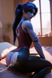 ai_generated amelie_lacroix bed big_ass creampied cum_inside female overwatch sexy widowmaker