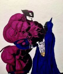 1boy 1girls aaat-da abs ass batman batman:_the_long_halloween batman_(bruce_wayne) batman_(series) big_ass big_biceps big_butt big_muscles big_pecs big_thighs big_trapezius bigger_female catwoman dc_comics hyper_muscles muscular muscular_arms muscular_ass muscular_back muscular_female muscular_legs muscular_male muscular_thighs pecs ripped_clothing selina_kyle smaller_male thick_thighs tight_clothing traditional_art traditional_media_(artwork) trapezius