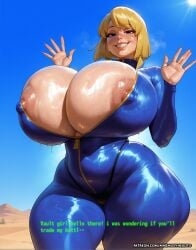 ai_generated alternate_breast_size areola_slip artist_name beach bikini black_panties blonde_hair blue_bodysuit blue_eyes blue_sky blush bob_cut breast_expansion bursting_breasts cameltoe cleavage covered_nipples curvy dark_areolae day desert diving_suit english_text engrish_text female gigantic_breasts grin gumroad_username hands_up highleg_panties hot huge_ass huge_nipples impossible_clothes jumpsuit large_areolae lips looking_at_viewer mature_female micro_panties mnemosynekoto naughty_face nipple_slip no_bra open_bodysuit outdoors partially_unzipped patreon_logo patreon_username plump puffy_nipples ranguage sand shiny_clothes shiny_skin short_hair skin_tight skindentation smile steaming_body sun sunlight sweat swimsuit thick_thighs thong undersized_clothes underwear vault_girl veiny_breasts very_sweaty web_address wet wide_hips zipper_pull_tab