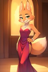 1girls ai_generated anthro breasts canine diane_foxington dreamworks female female_only fox furry looking_at_viewer nuken-ai solo the_bad_guys