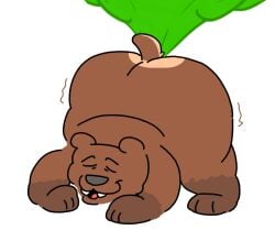 3rd_party_edit anthro ass_in_air bear big_ass big_butt brown_bear brown_fur butt_in_air downward_dog downward_dog_pose fart fart_cloud fart_fetish farting fat_ass fat_butt giant_ass giant_butt male no_background nude nude_male obese_anthro obese_male relaxed relaxed_expression white_background