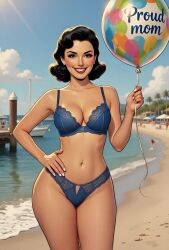 ai_generated balloon beach_background big_ass blue_underwear medium_breasts milf small_waist sound tagme video your_mom