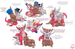 3_toes 4_fingers anal anal_sex anthro ass ball_tuft balls big_breasts big_butt blind_eye blue_body blue_eyes blue_scales bodily_fluids breast_play breast_suck breasts brown_body brown_fur dragon english_text eyewear face_fucking facesitting facial_scar feet fellatio female fennephilim_fox fingers foreskin fur genitals glasses green_eyes group hi_res holding_breast humanoid_genitalia humanoid_penis imperial_dragon_(lol) irrumatio kled league_of_legends male male/female male/male multiple_poses mythological_creature mythological_scalie mythology norra_(league_of_legends) oral penetration penile penis penis_in_mouth pink_body pink_eyewear pink_glasses pose profanity red_body red_eyes rimming_male riot_games round_glasses saliva saliva_string scales scalie scar sex sitting_on_another slightly_chubby slightly_chubby_female smolder_(league_of_legends) sucking sweat tencent text tight_foreskin toes trio tuft vaginal_penetration white_body white_fur yordle