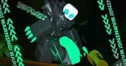 1boy 1monster 3d 3d_(artwork) artist_name balls big_balls big_penis die_of_death_(roblox) green_penis hyper_penis knotted_penis male penis pursuer_(die_of_death) r34dex roblox roblox_game robloxian tagme watermark