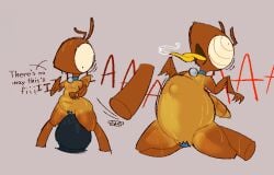 anal anal_sex antennae_(anatomy) anthro arthropod bell bell_collar big_eyes blattodean bodily_fluids buttplug buttplug_in_ass buttplug_insertion collar dialogue english_description english_text extreme_penetration hhbrother hi_res insects lube_on_buttplug lube_on_sex_toy male object_in_ass open_mouth penetration plug_(sex_toy) plug_insertion saliva saliva_on_tongue saliva_string sequence sex_toy sex_toy_in_ass sex_toy_insertion solo speech_bubble stomach_bulge tape_over_penis termite text tongue tongue_out wearing_collar yellow_tongue