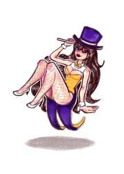 black_hair bracelet bracelets brown_hair brunette_hair camel_toe cameltoe colored_sketch costume dark_lips dark_lipstick dc_comics drawing female fishnet_legwear fishnets freckles freckles_on_face hat heels levitating levitation long_hair makeup nipple_peek no_ai purple_eyes rough_sketch solo suntan superhero superhero_costume superheroine tight_clothes tight_clothing tight_fit tight_pussy wand wink winking winking_at_viewer zatanna zatanna_zatara