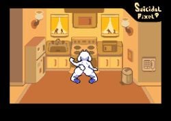 1girls accurate_art_style animated ass boss_monster boss_monster_(undertale) deltarune furry furry_female furry_only gif house kitchen naked no_sex solo solo_female suicidalpixel tail toriel toriel_(deltarune) undertale