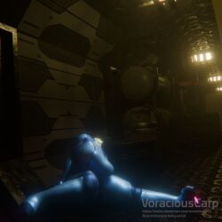 1girls 3d 3d_(artwork) big_ass big_breasts blender blonde_hair bodysuit cock_vore cum_digestion death metroid nintendo samus_aran scrag_samus size_difference unwilling_prey voraciouscarp vore