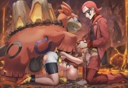 1girls 2boys ai_generated all_fours arms_behind_back ass balls big_balls big_breasts big_butt big_penis big_testicles blowjob camerupt crying cum cum_in_mouth cum_in_pussy cum_inside cum_overflow cum_puddle deepthroat defeated doggy_style face_fucking facefuck fellatio female female_penetrated forced forced_oral generation_3_pokemon grabbing_another's_head hanging_breasts head_grab interspecies irrumatio large_ass large_balls large_breasts large_penis large_testicles male/female male/male/female male_penetrating male_pokemon/female_human maxie_(pokemon) may_(pokemon_oras) mounting nipples nokani penis pokemon pokemon_(species) pokemon_oras pokephilia protagonistsub_antagonistdom rape self_upload sex sex_from_behind spitroast stomach_bulge straight_sex team_magma testicles thick_thighs torn_clothes vaginal_penetration vaginal_sex wide-eyed